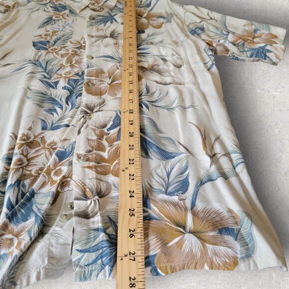 Campia Moda Mens Hawaiian Tropical Floral Camp Shirt M Pocket Short Sleeve - Picture 5 of 6
